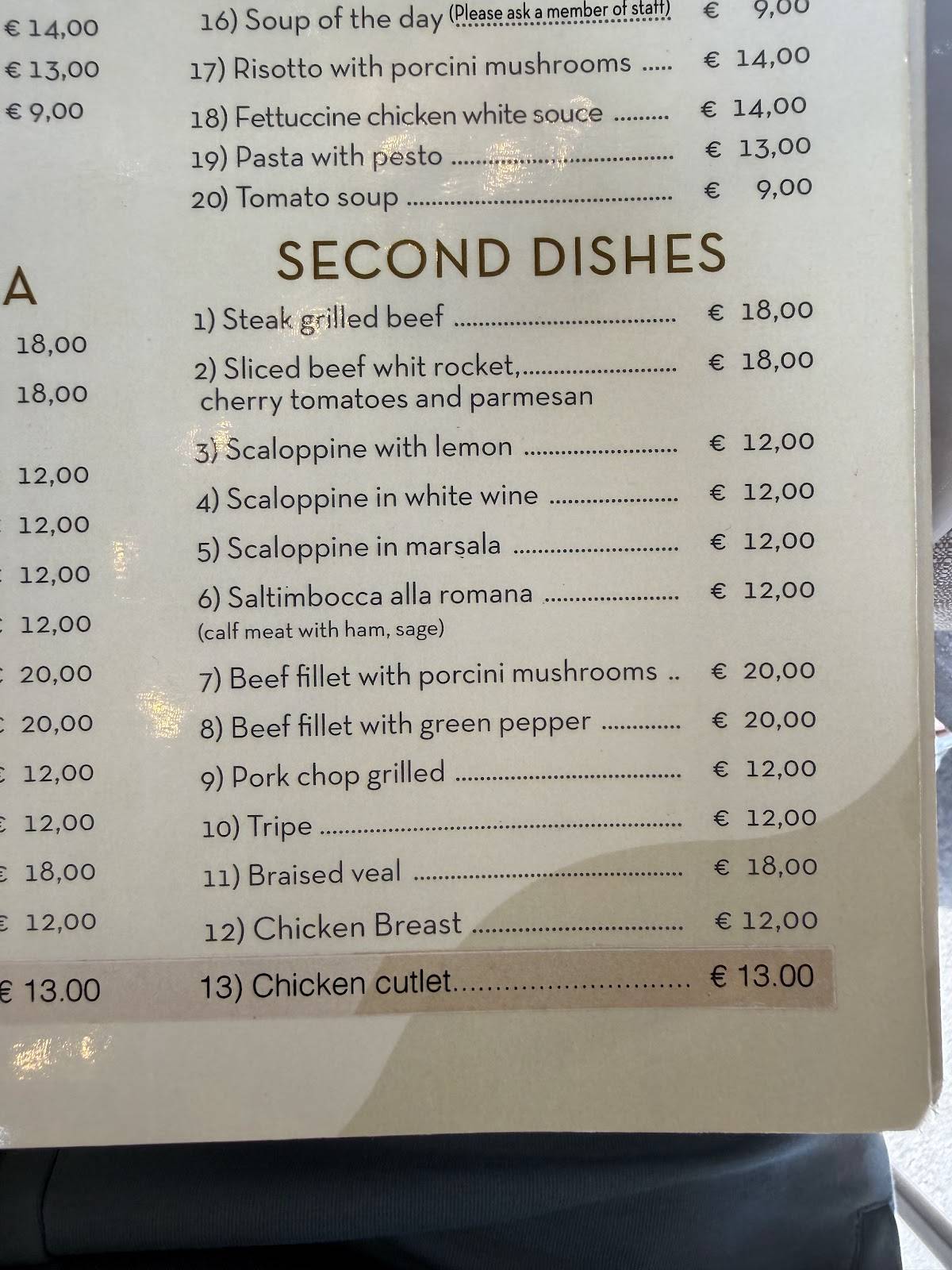 Ristorante Pizzeria Castello меню