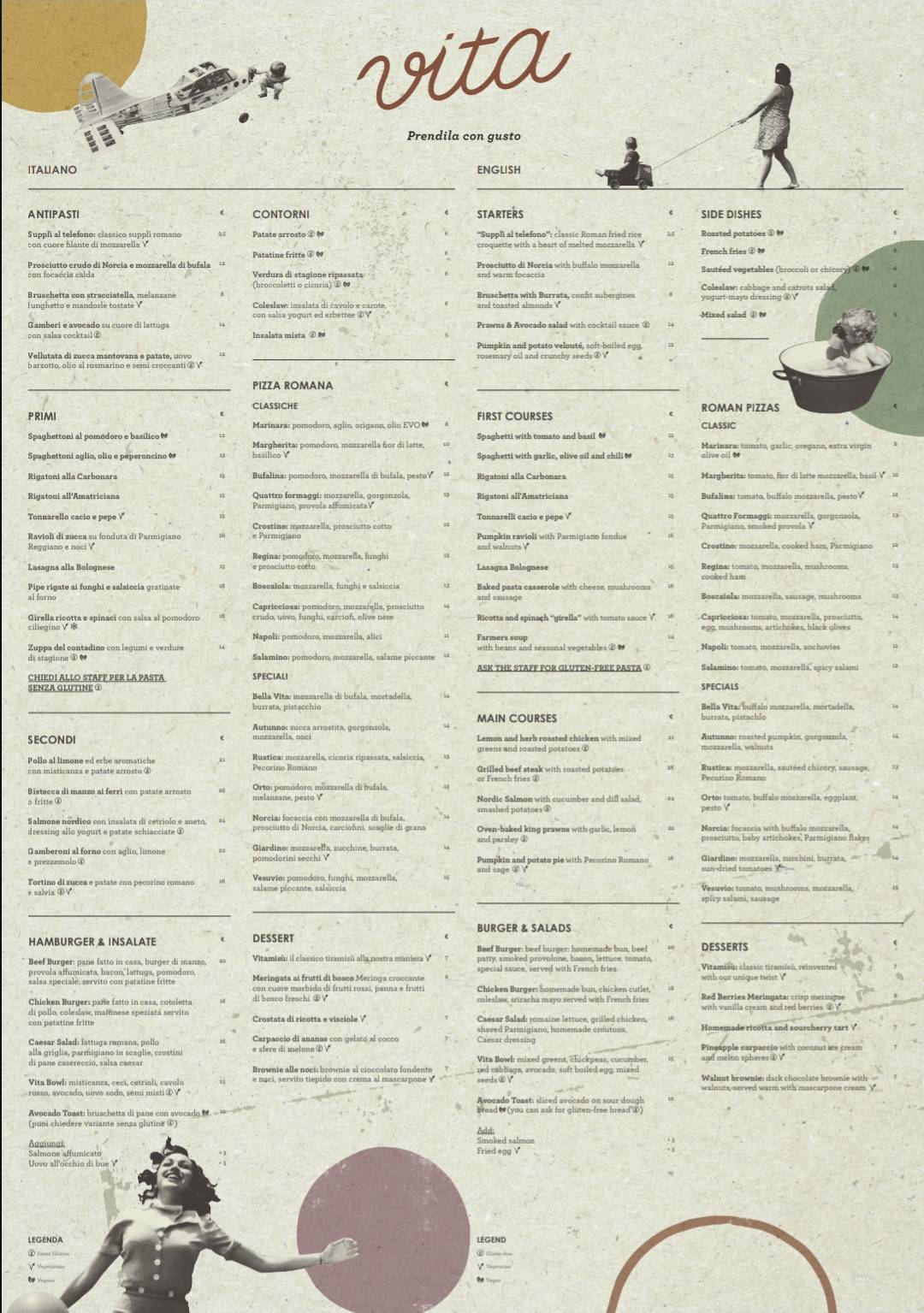 Ristorante Vita меню