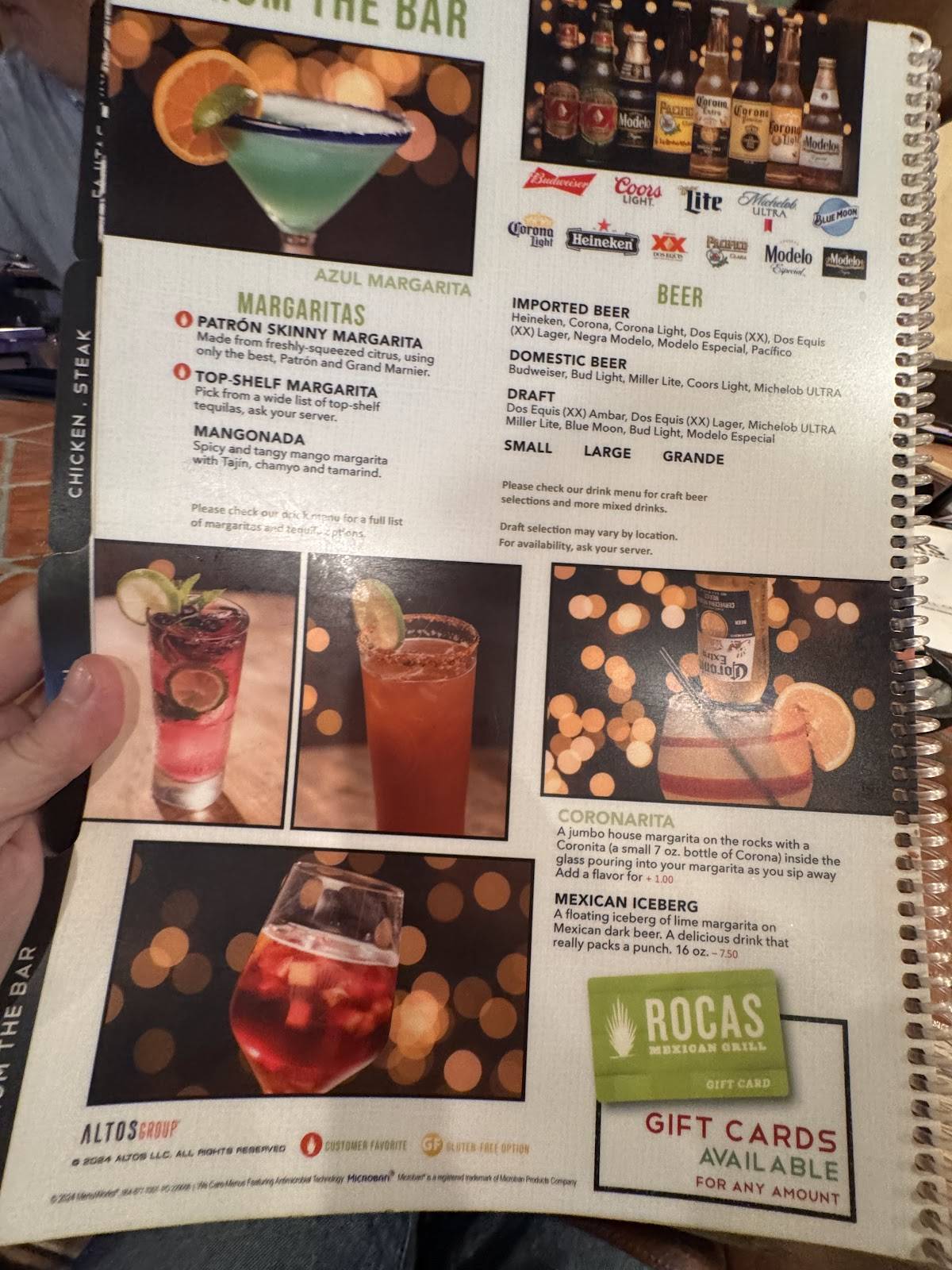 Rocas Mexican Grill меню