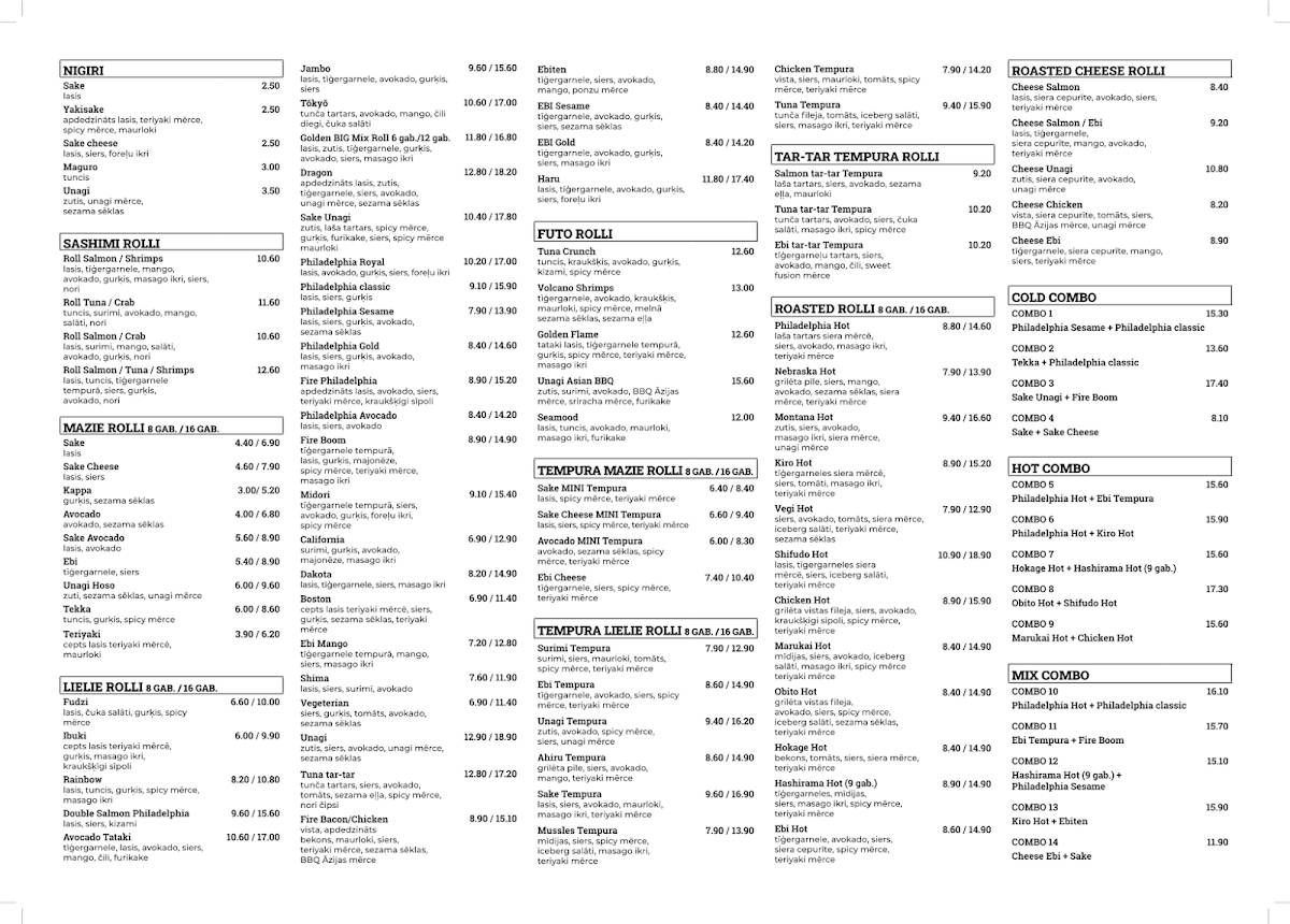 Rolli Asian Bistro меню