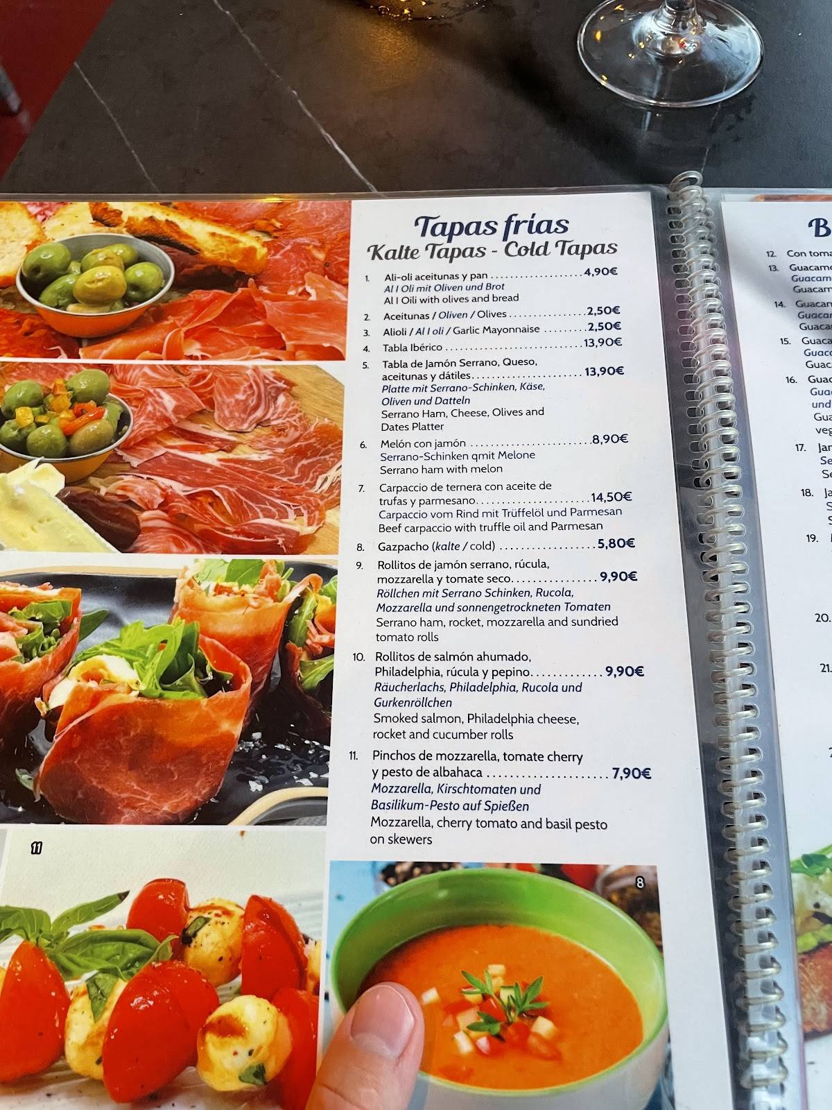Restaurante Romántico меню