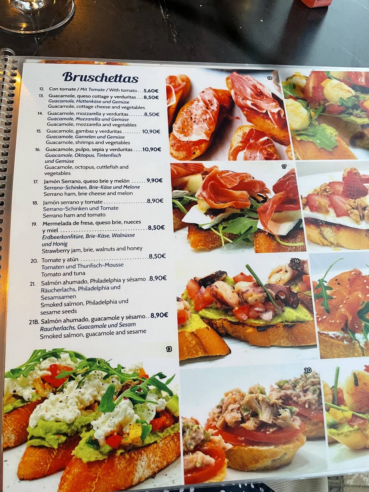 Restaurante Romántico меню