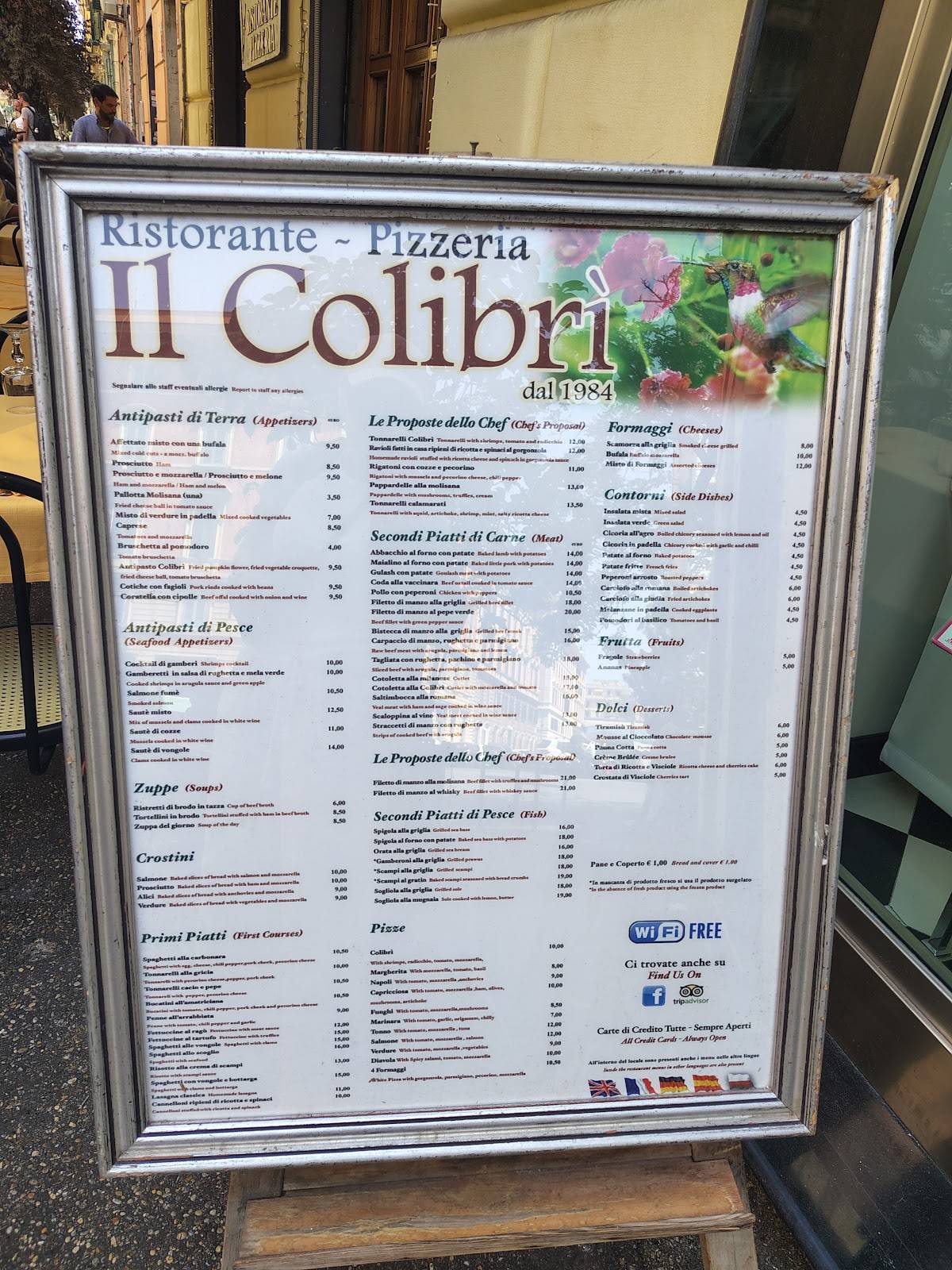 Il Colibrì меню