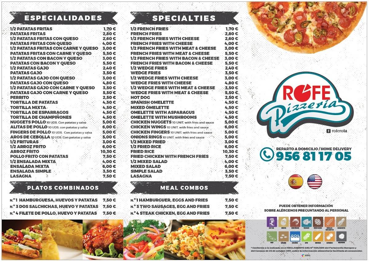 Pizzería Rofe меню
