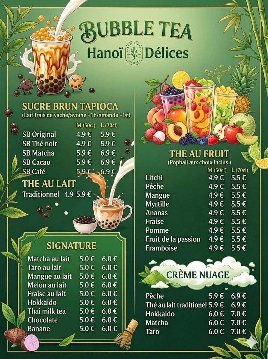 Hanoi Délices меню