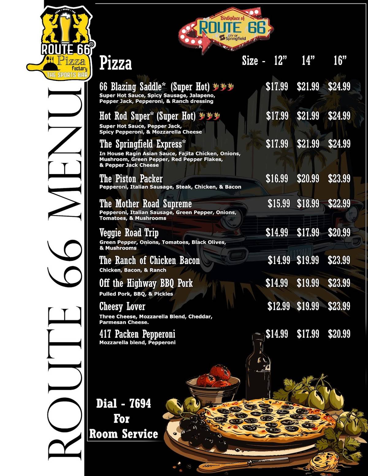 Route 66 Pizza Factory меню