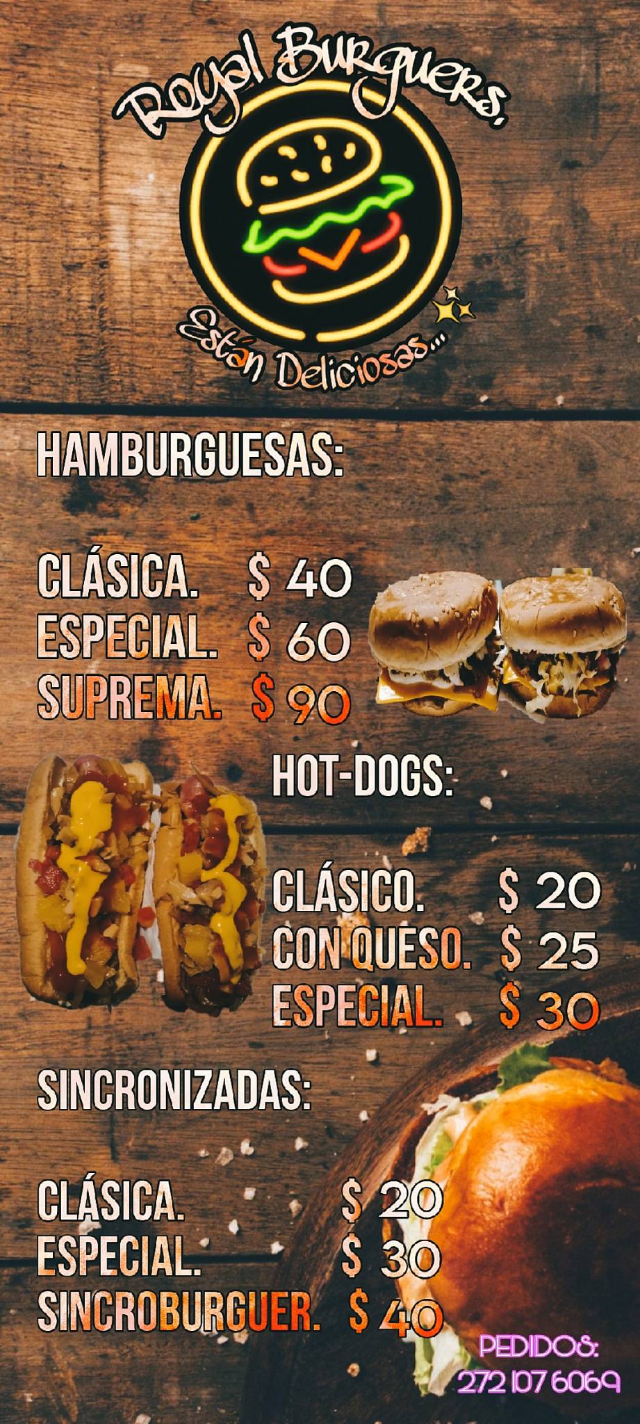 Royal Burguers меню