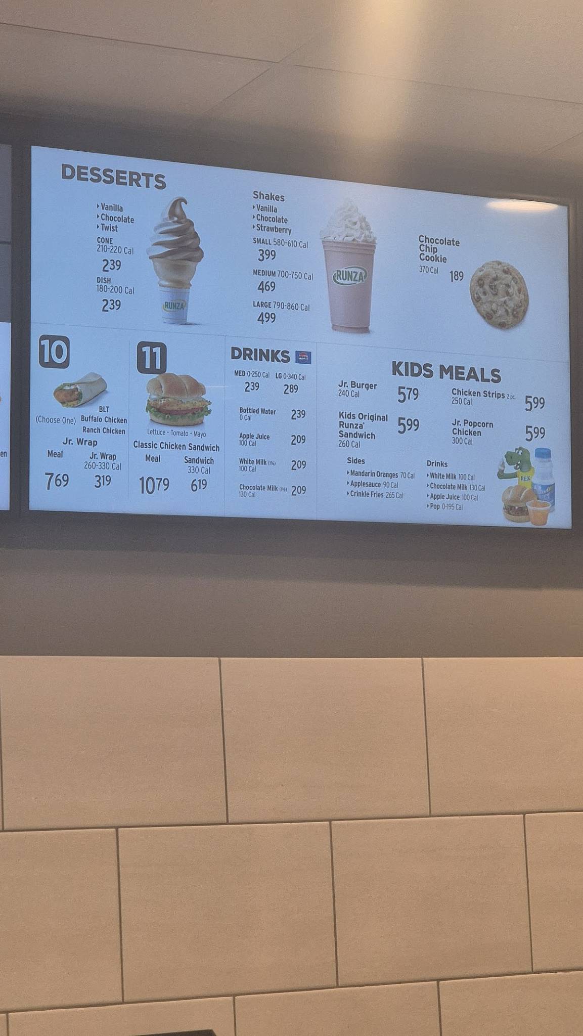 Runza Restaurant меню