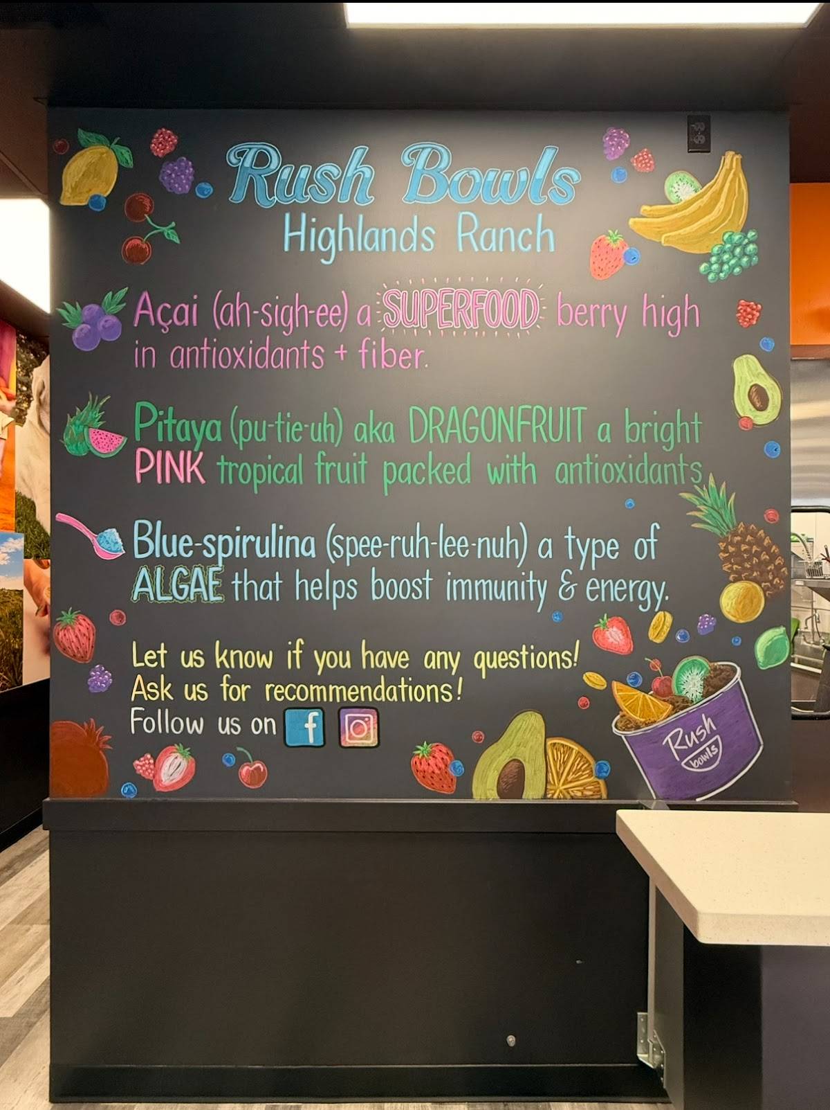 Rush Bowls меню