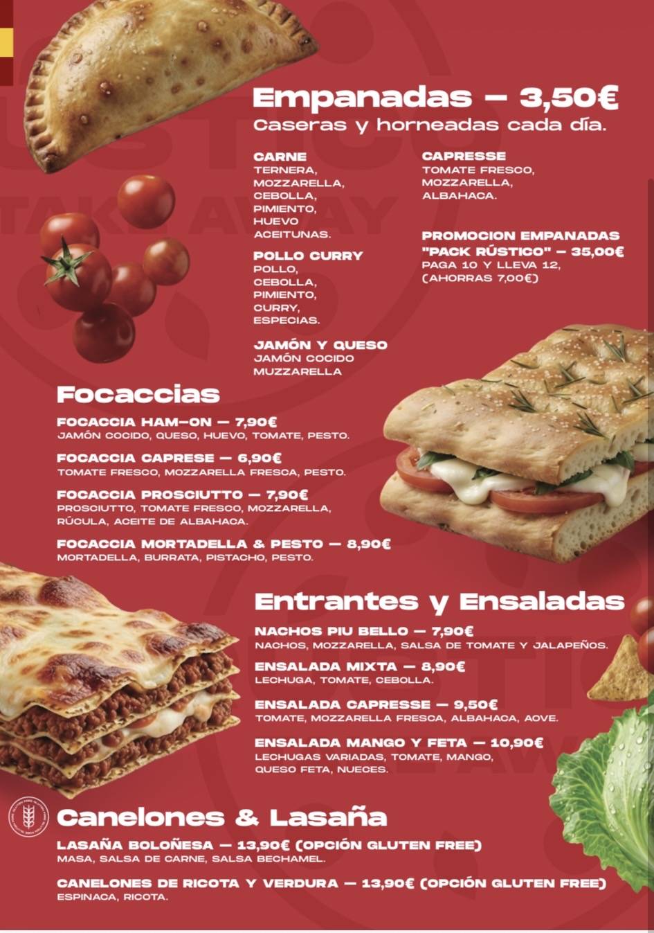 Rustico Italian Restaurant / Takeaway меню