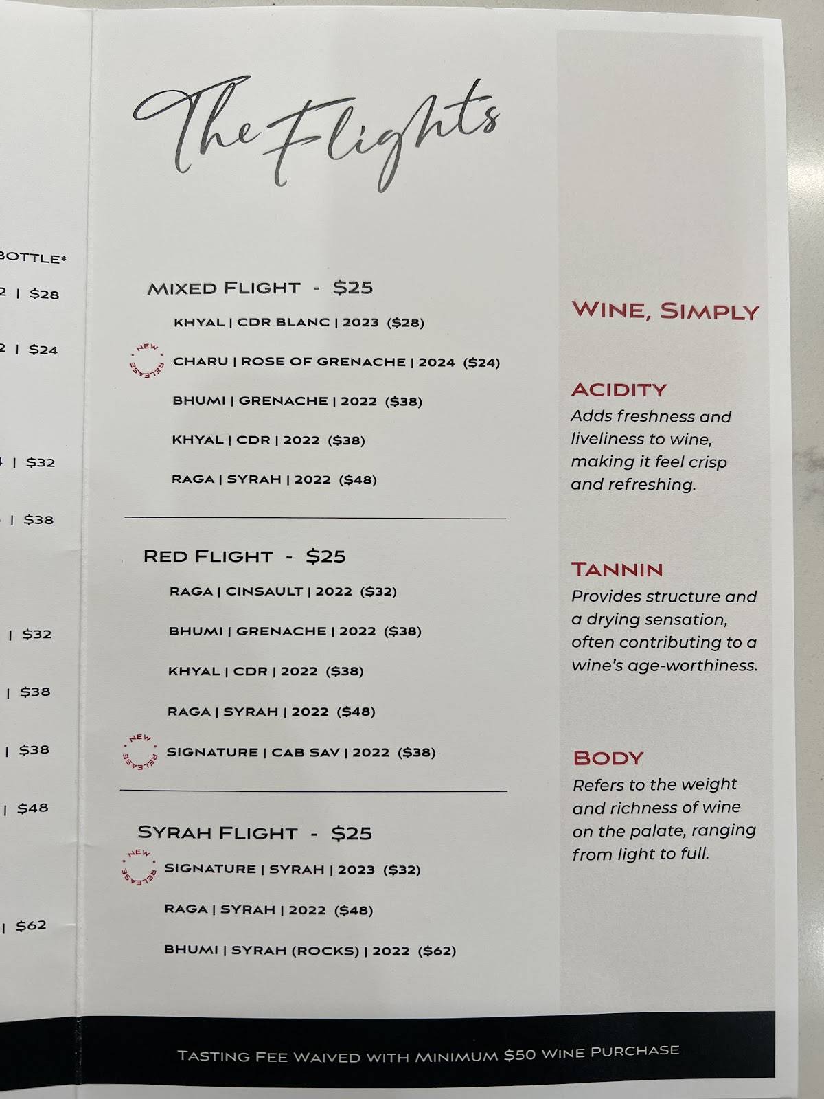 SAMĀ CELLARS меню