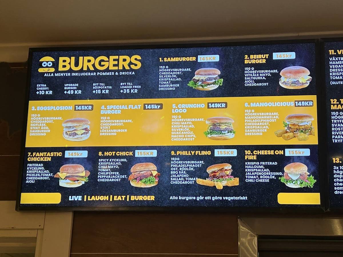 SAMBURGER меню