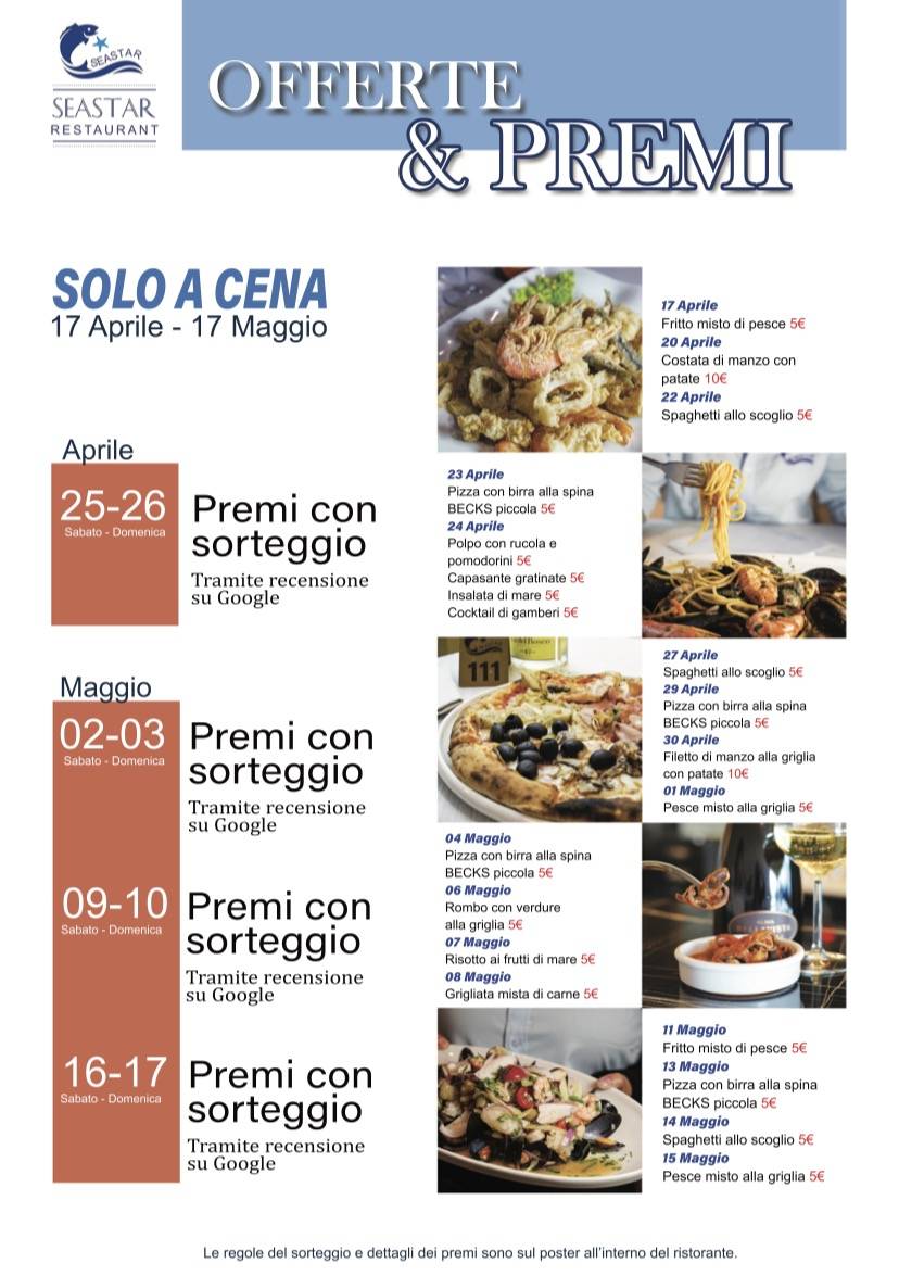 SEASTAR RISTORANTE меню