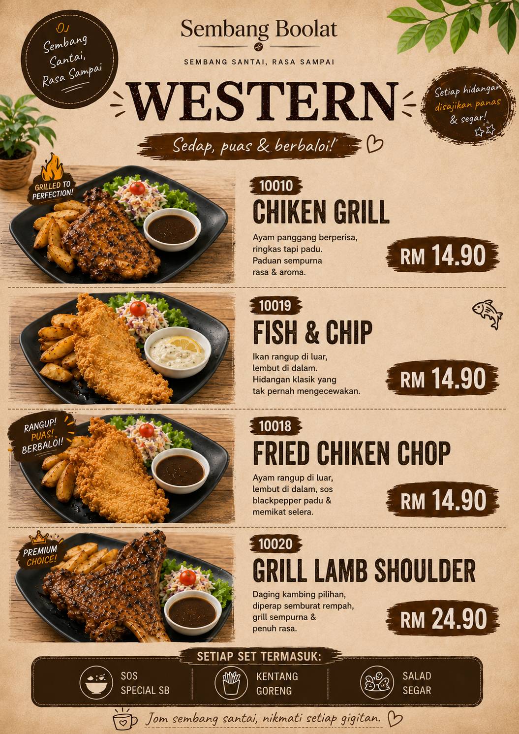 SEMBANG BOOLAT CAFE меню