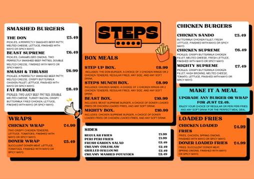 STEPS меню