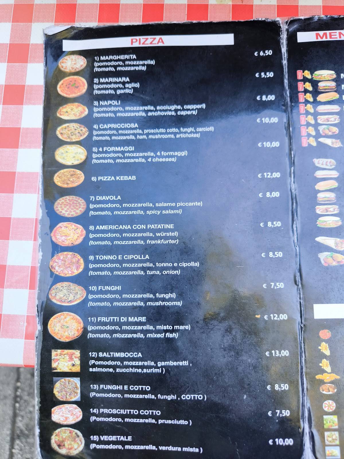 Saltimbocca меню