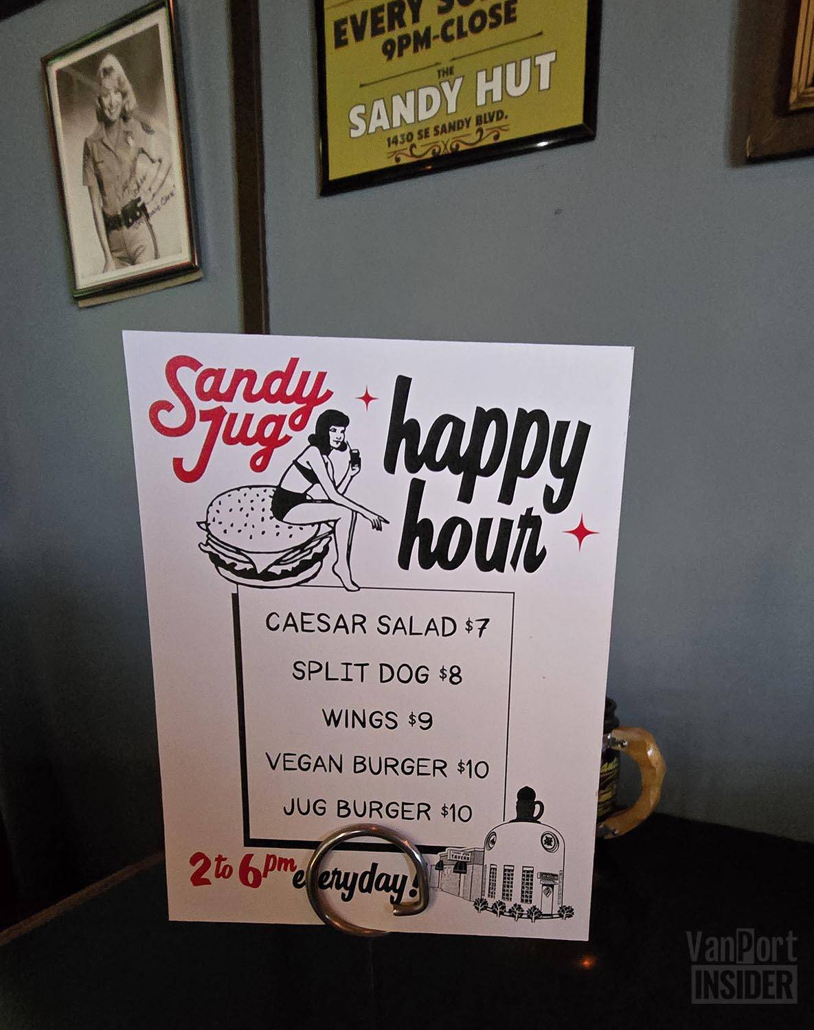 Sandy Jug меню