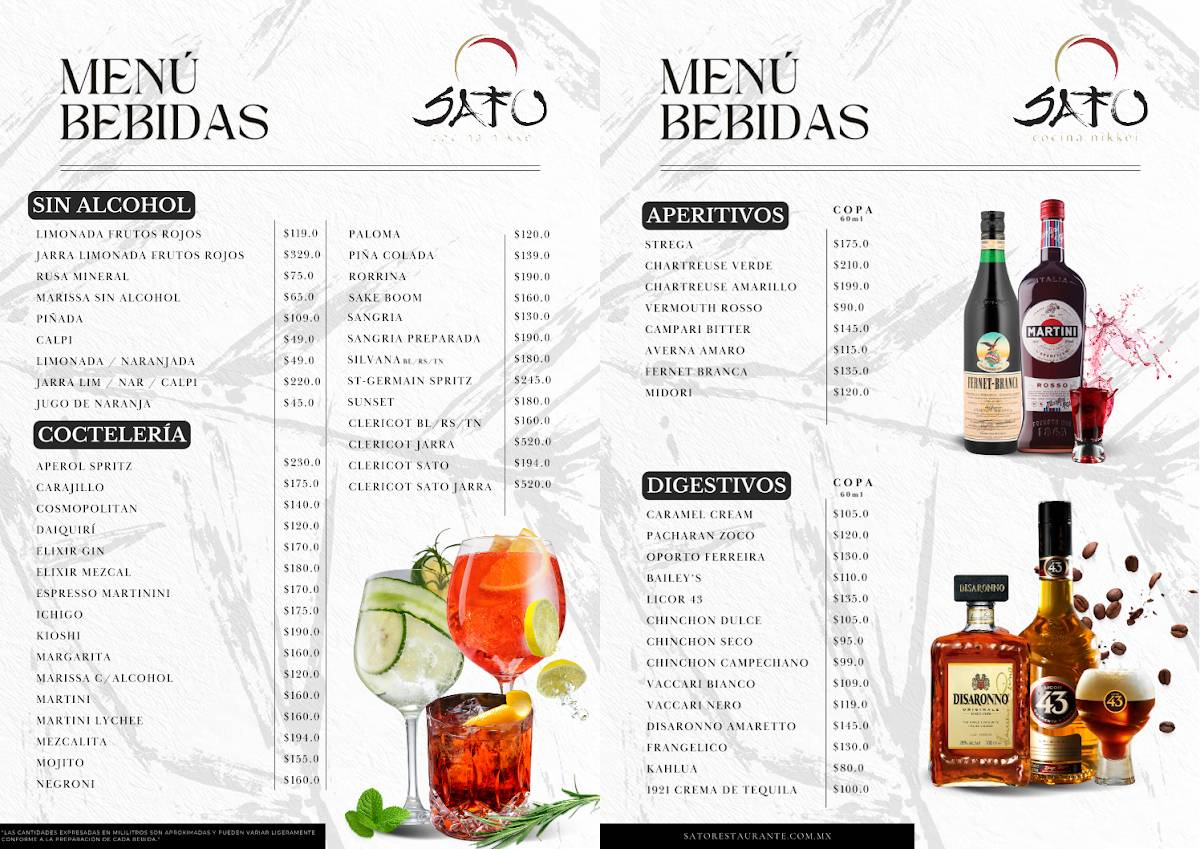 Sato Aguascalientes меню
