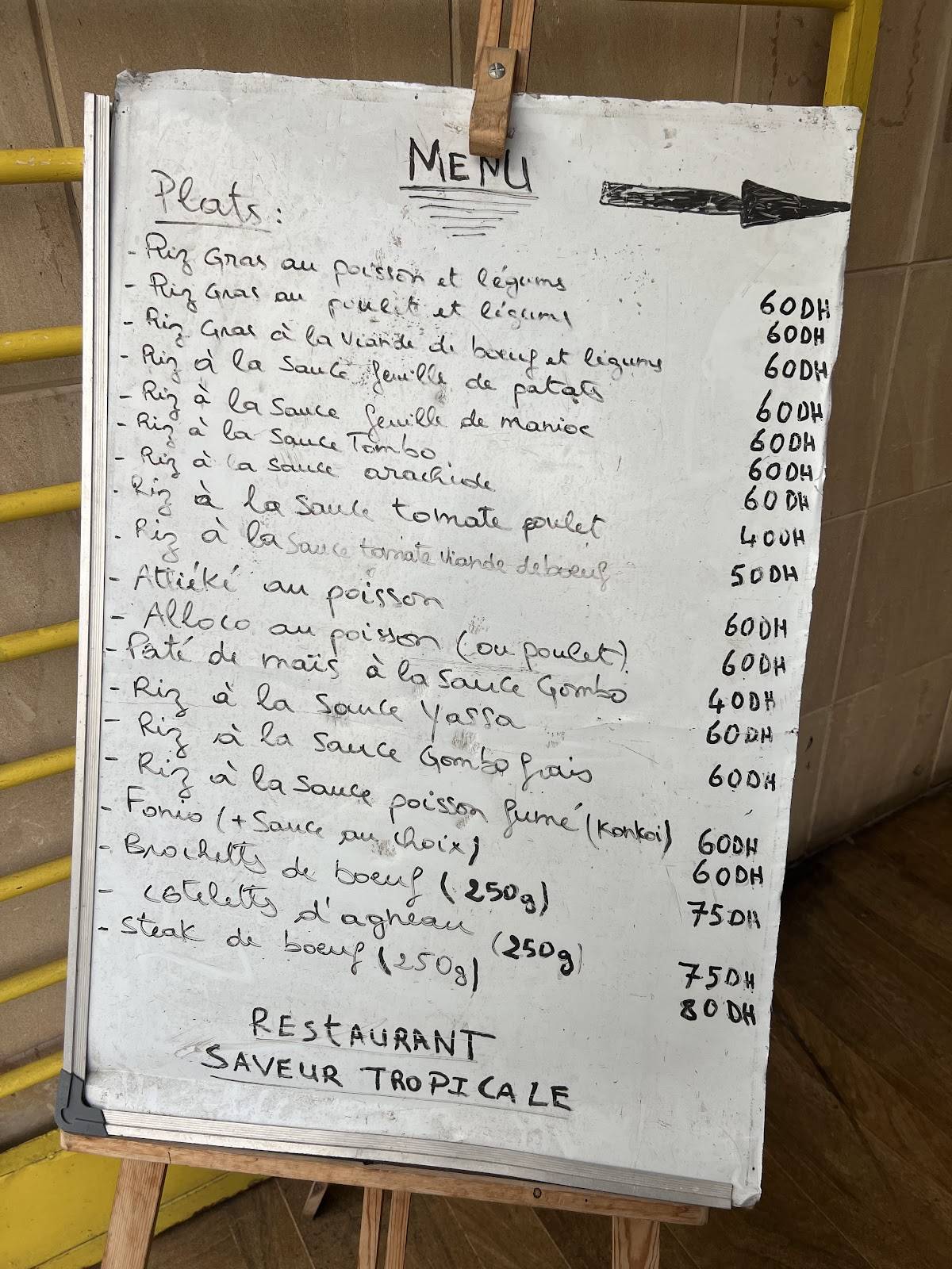 Saveur Tropicale меню