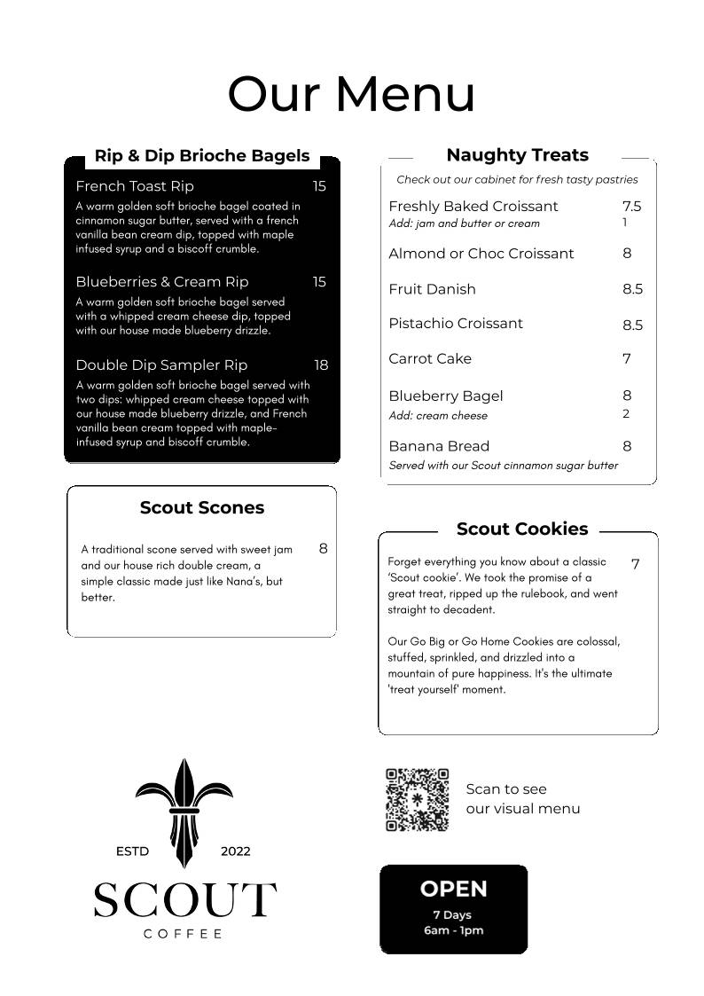 Scout Coffee меню