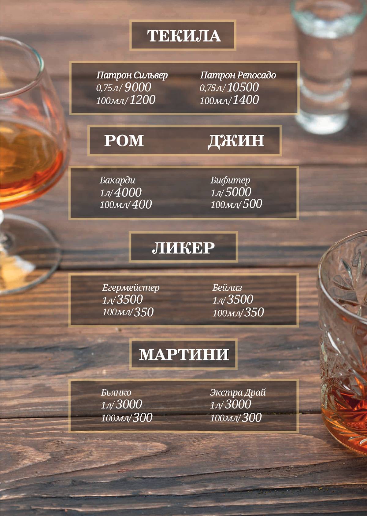 Шале меню