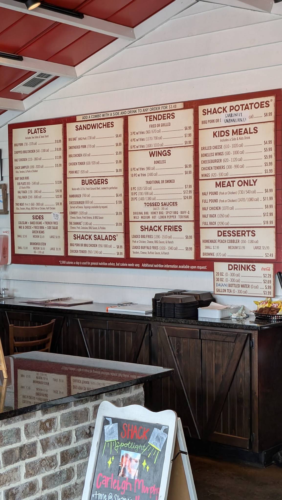 Shane's Rib Shack меню