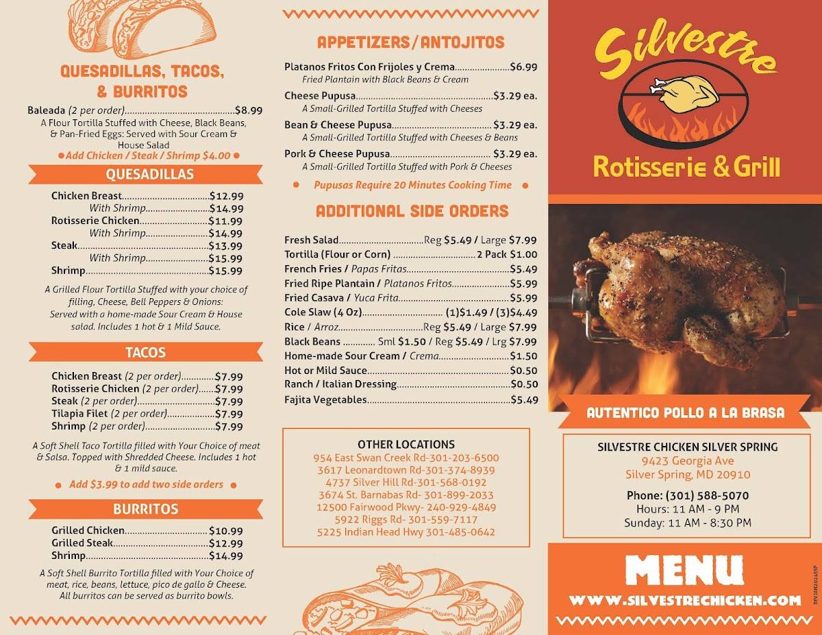 Silvestre Chicken меню