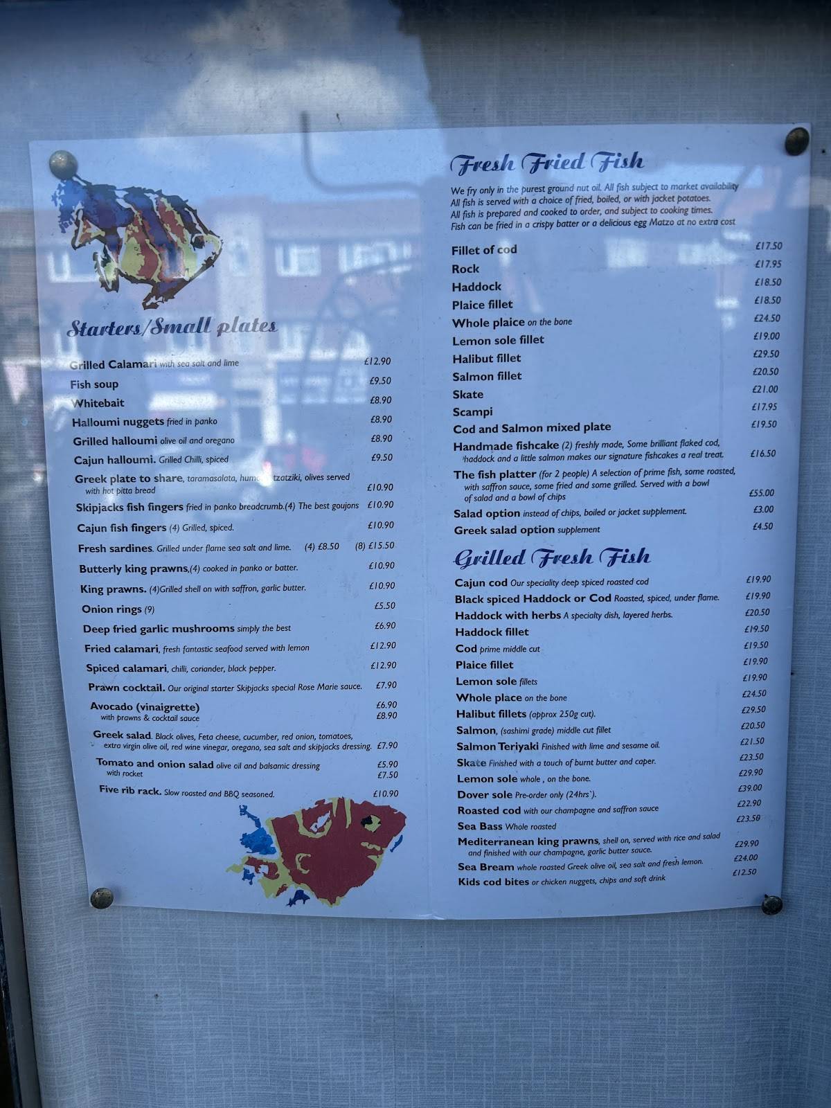 Skipjacks меню