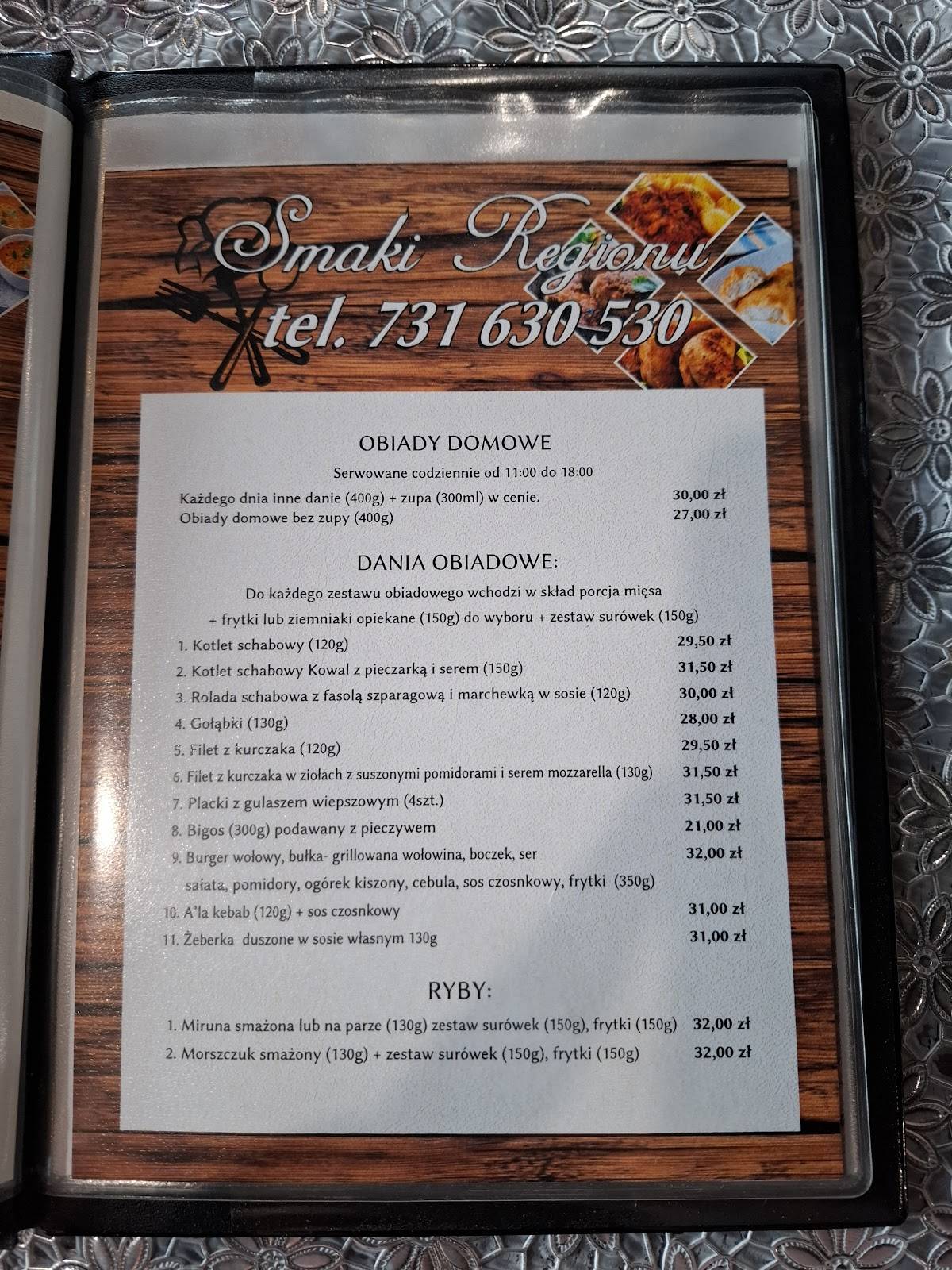 Smaki Regionu Rzekuń меню