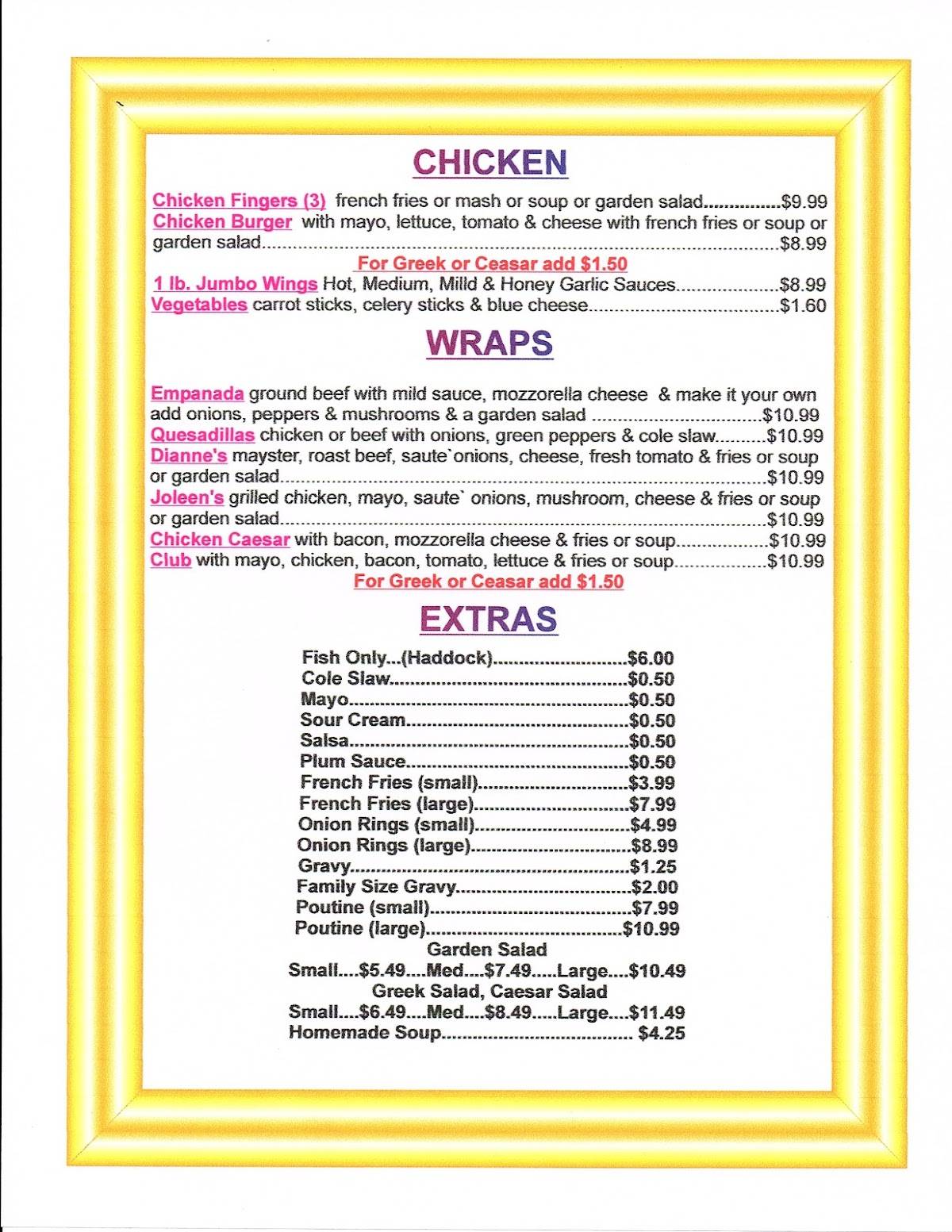 Small Dimensions Fish & Chips & More меню