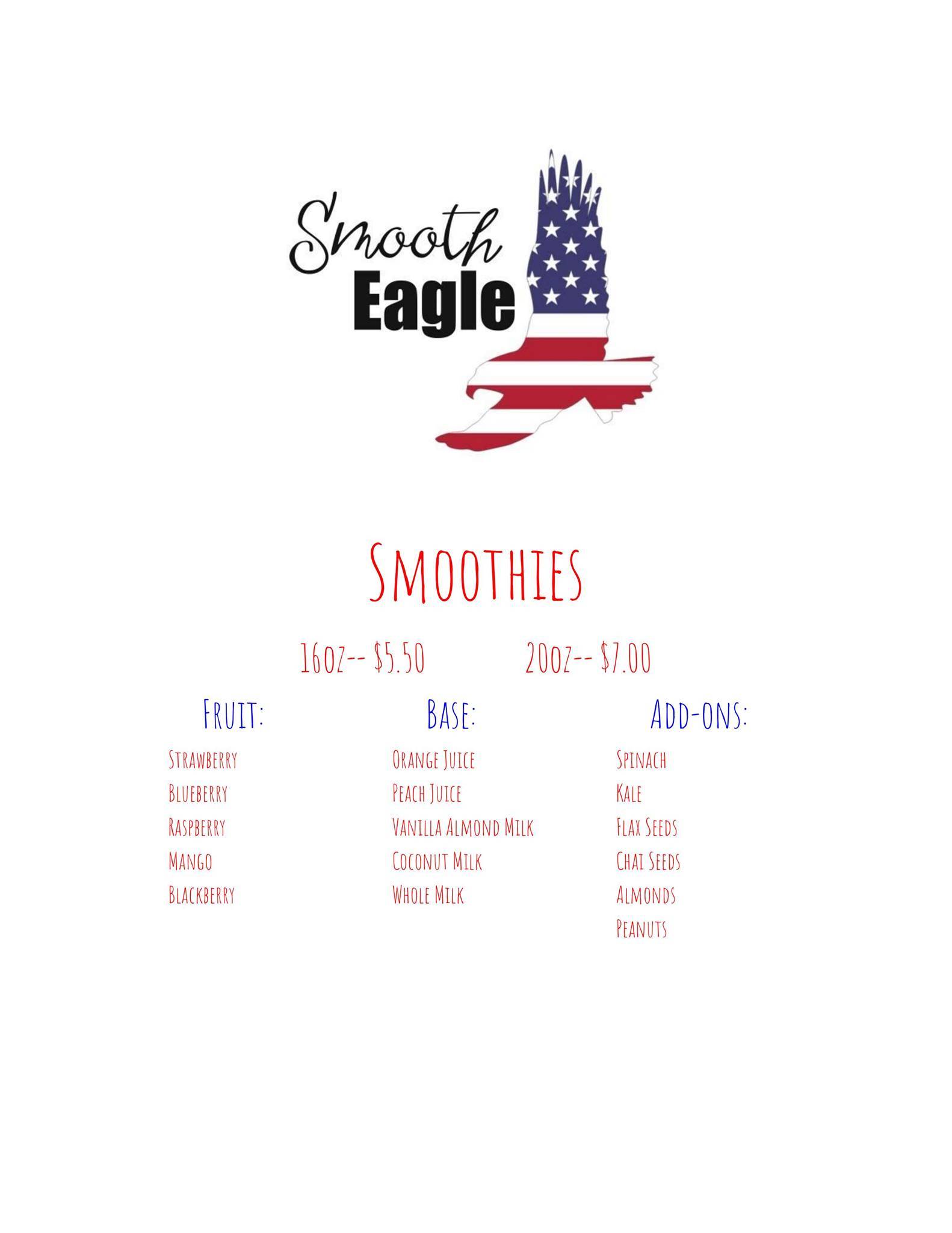 Smooth Eagle меню