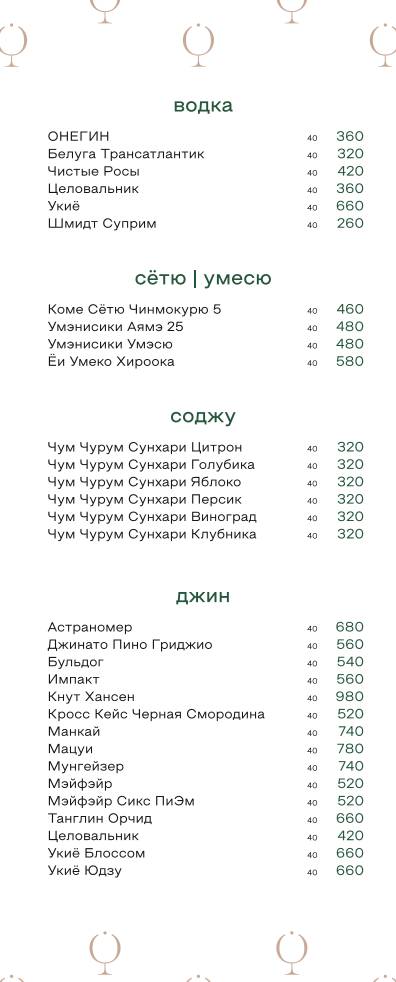 Original меню