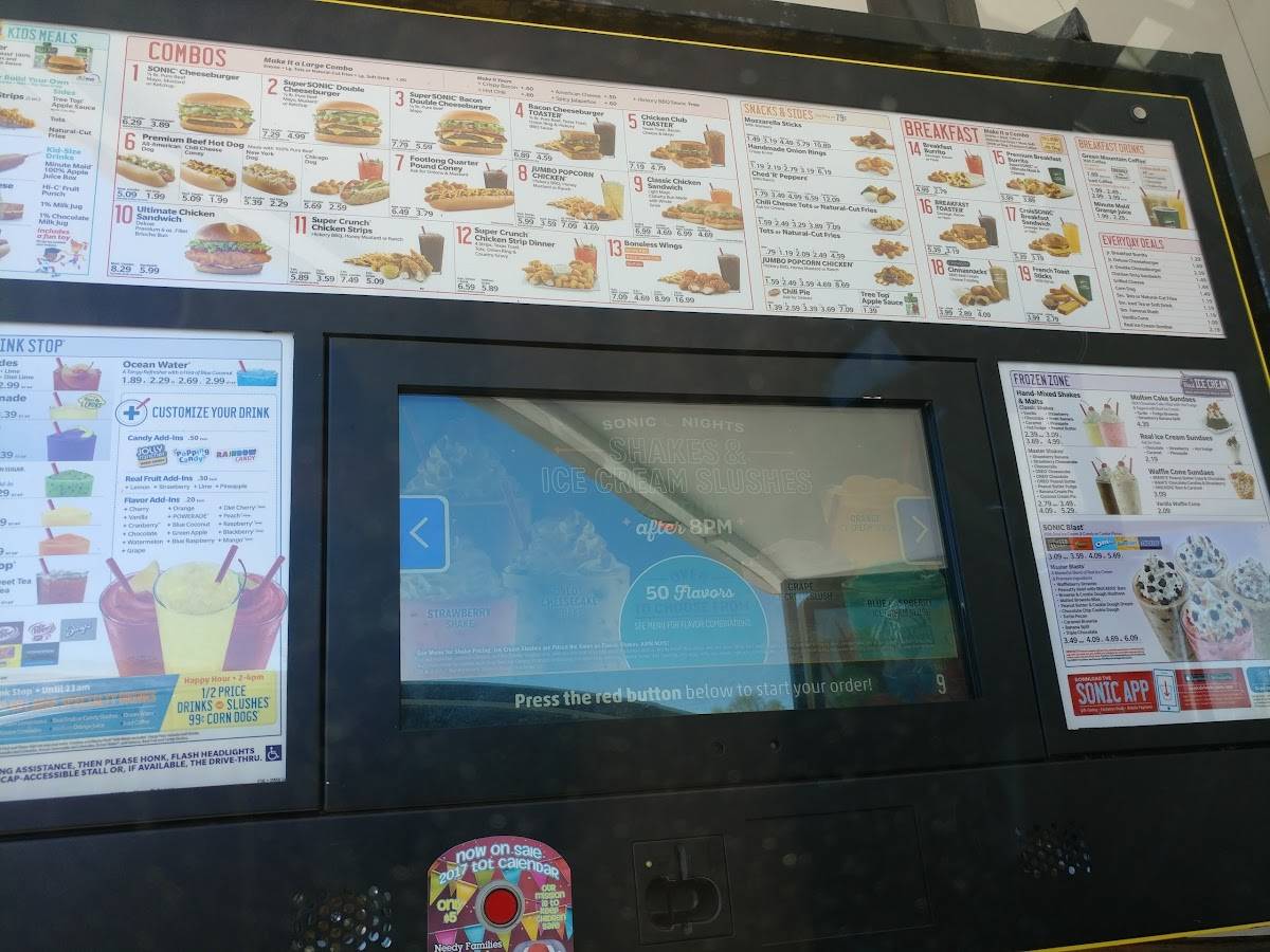 Sonic Drive-In меню