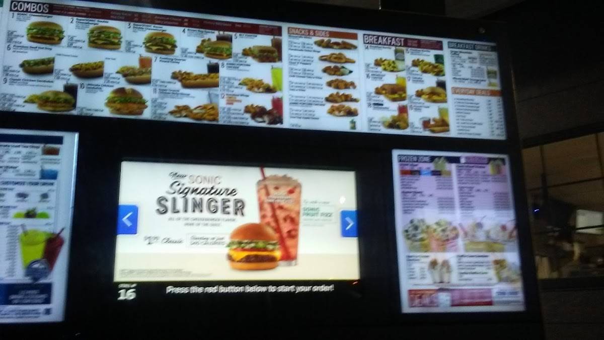 Sonic Drive-In меню