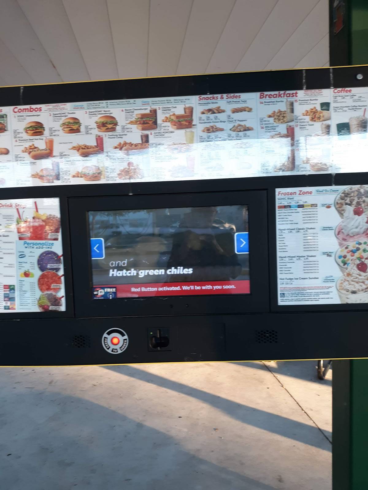 Sonic Drive-In меню