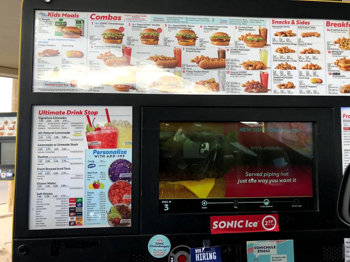 Sonic Drive-In меню