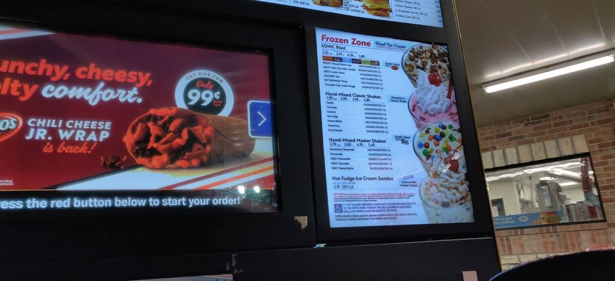 Sonic Drive-In меню