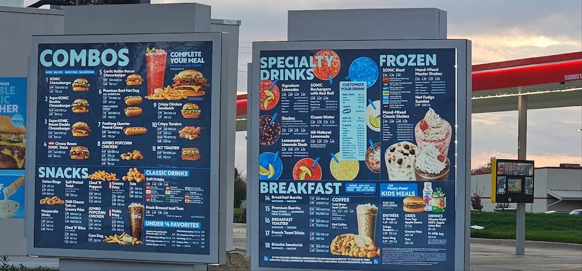 Sonic Drive-In меню