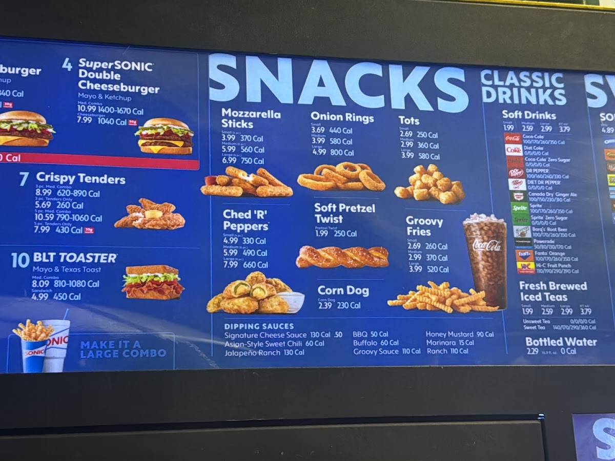 Sonic Drive-In меню