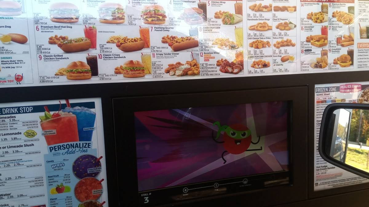 Sonic Drive-In меню