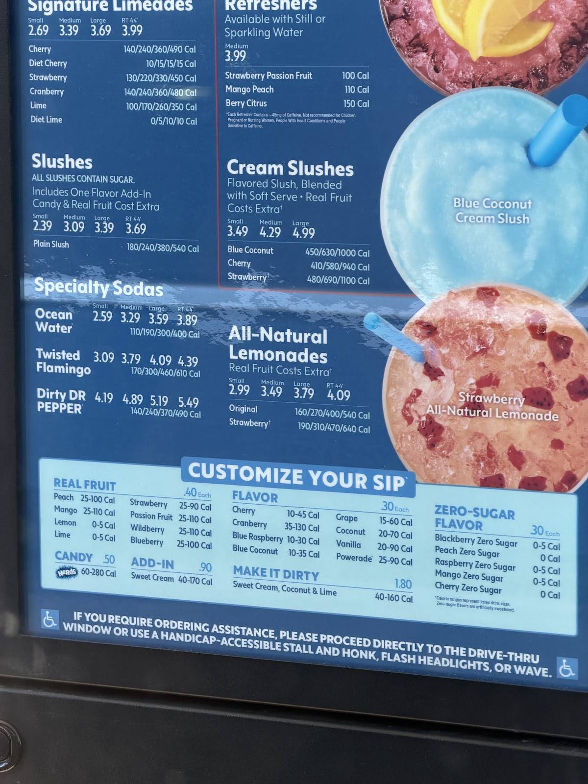 Sonic Drive-In меню