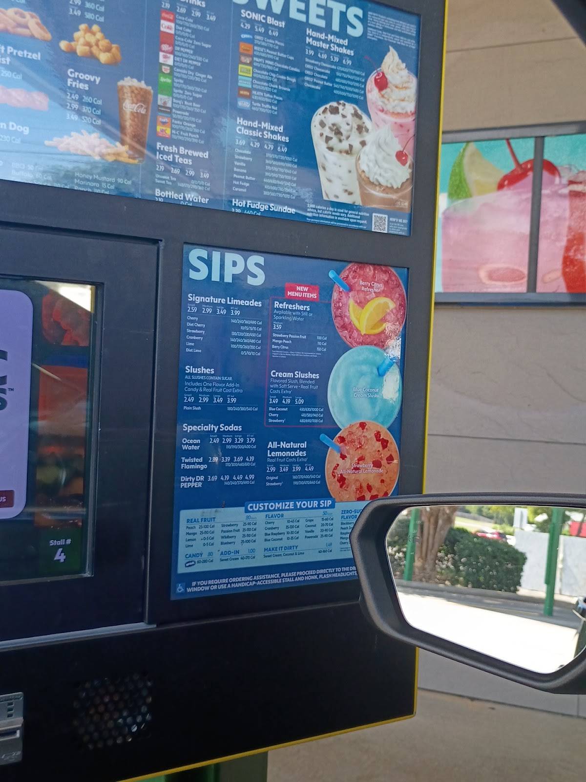 Sonic Drive-In меню