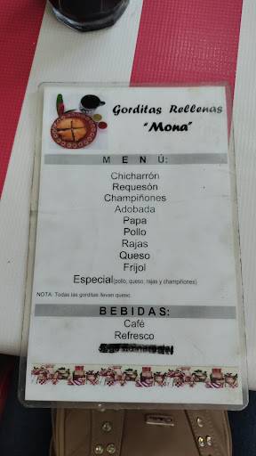 Sopes Mona меню