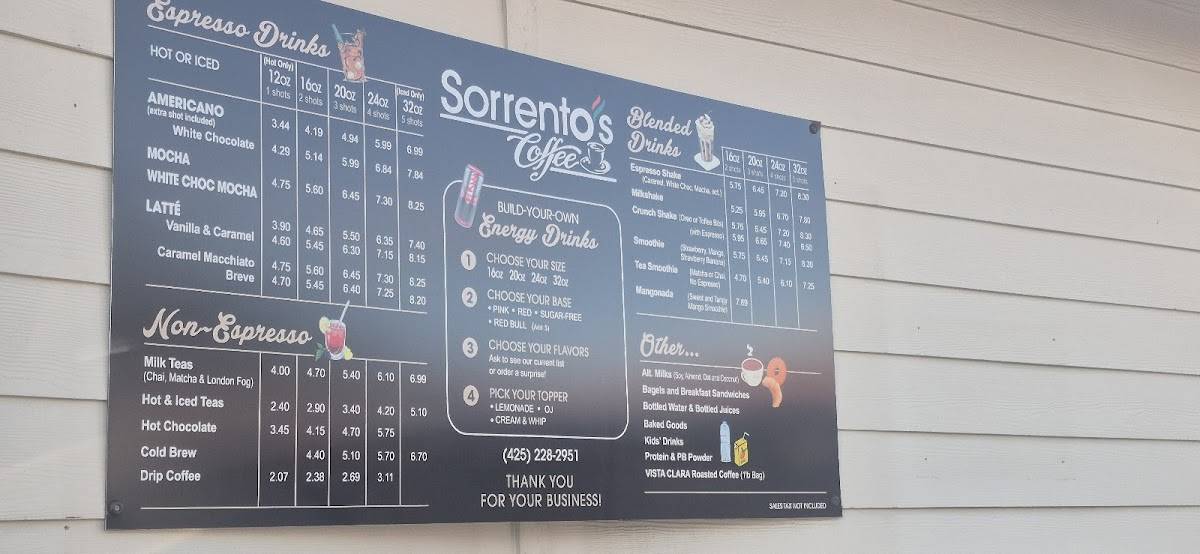 Sorrento's Coffee меню