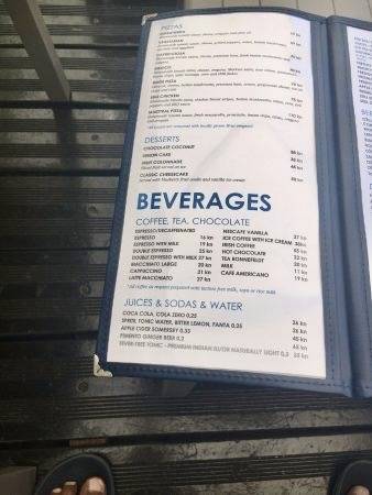 Splash Beach Bar & Restaurant меню