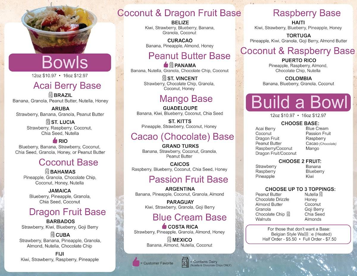 Springfield Acai Bowl меню