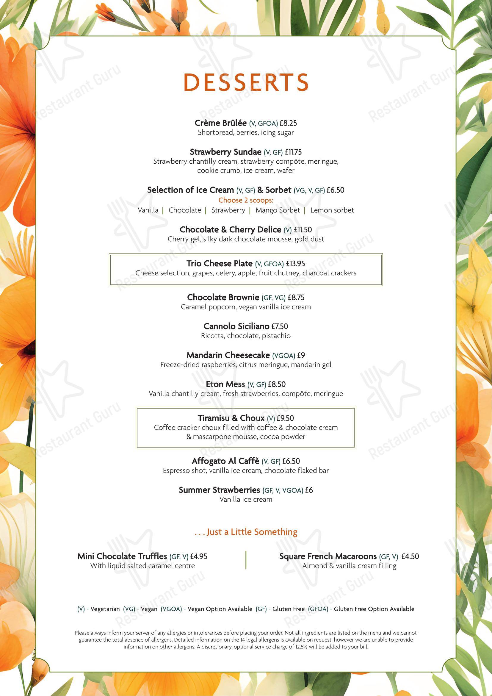Меню ресторана Square Grill Brasserie Restaurant & Piano Bar Bath - At Home Catering Menu