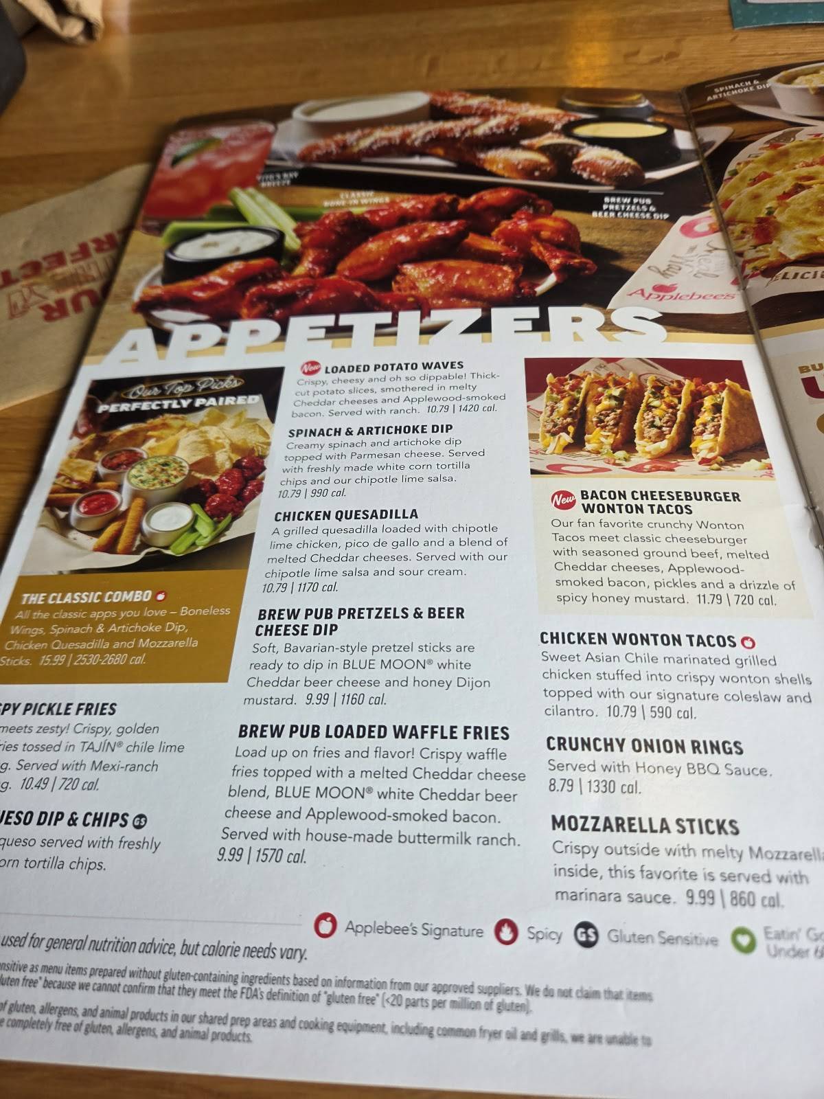 Applebee's Grill + Bar меню