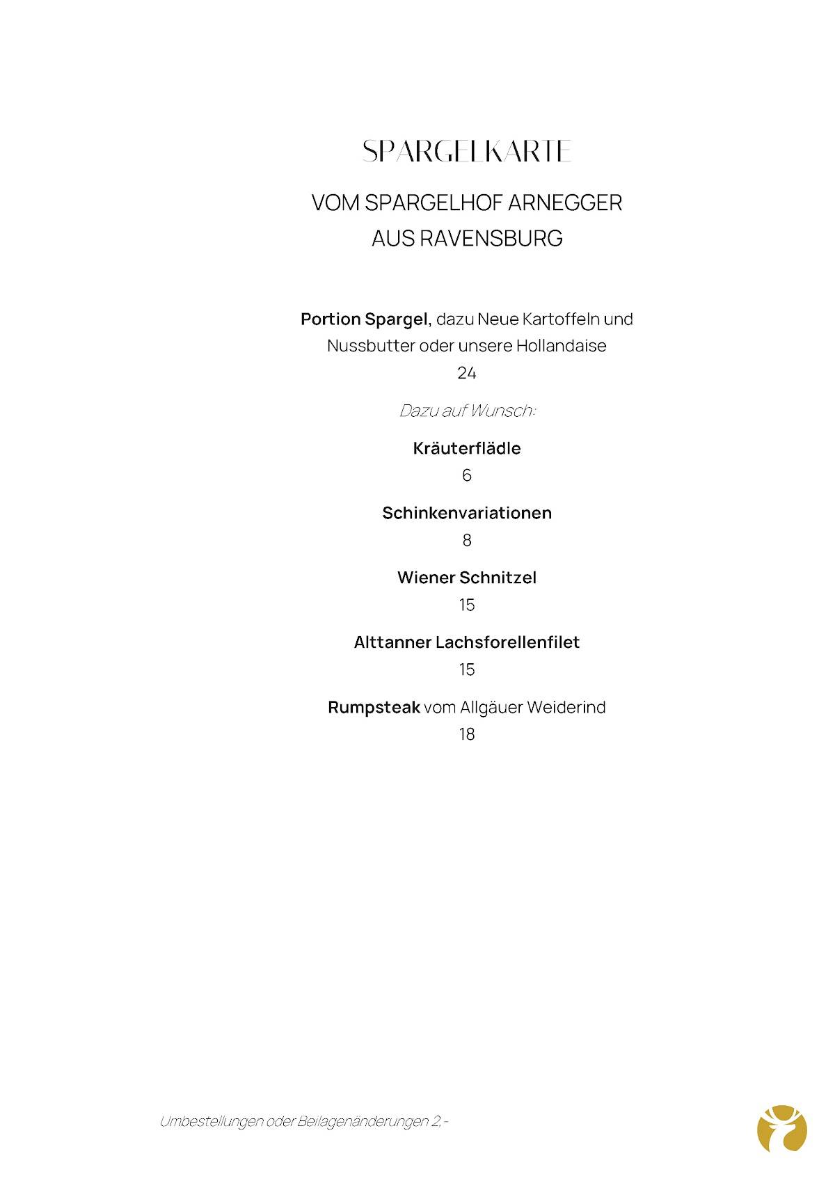 Hirscheck Ravensburg меню