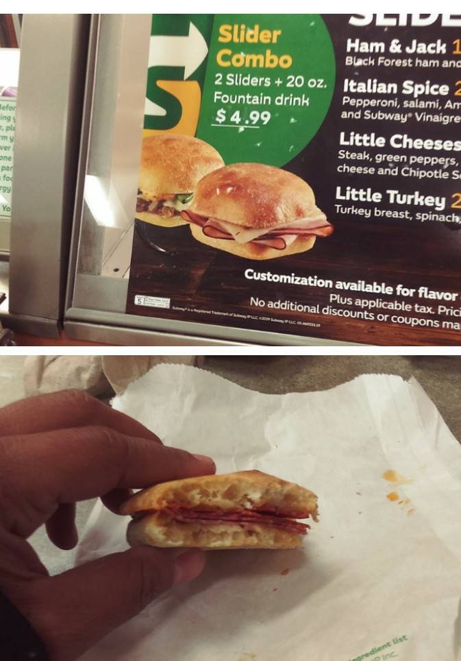 Subway меню